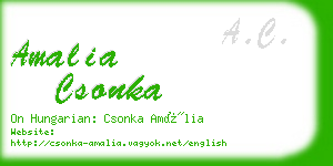 amalia csonka business card